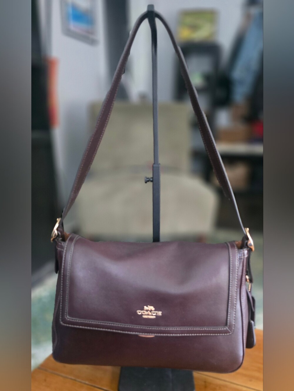 Coach Large Etta Flap Bag CCE57 Expresso